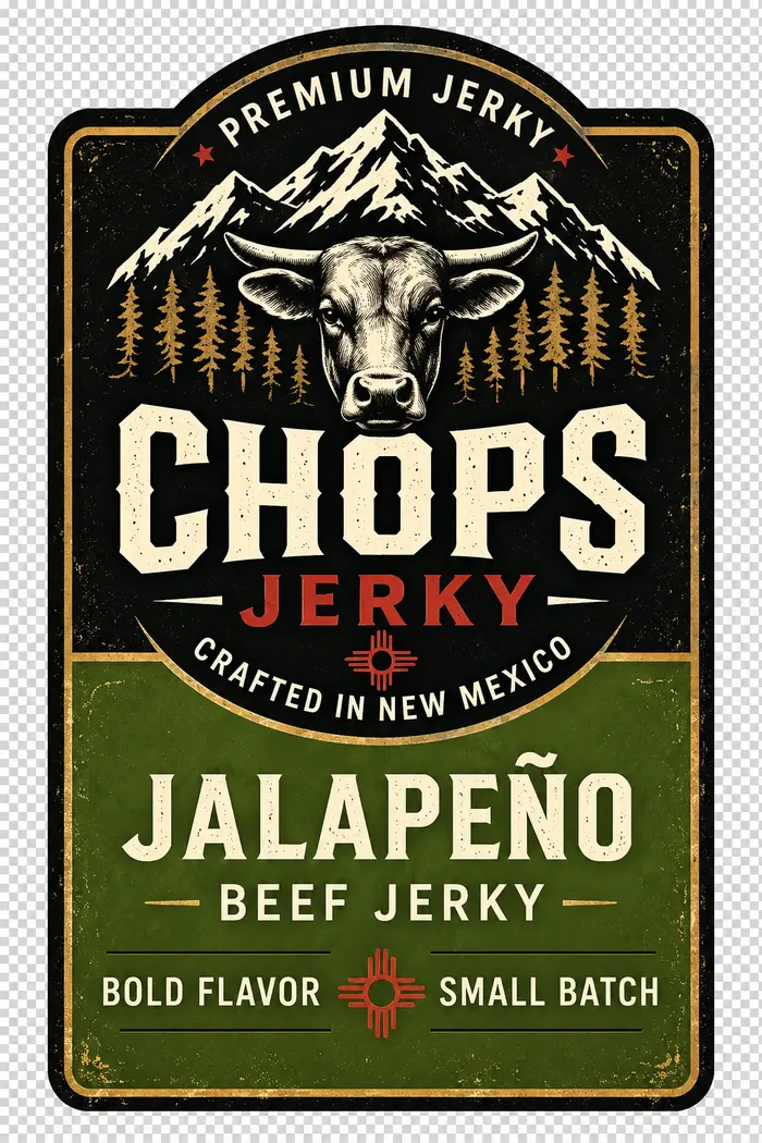 Jalapeño Chops Jerky label