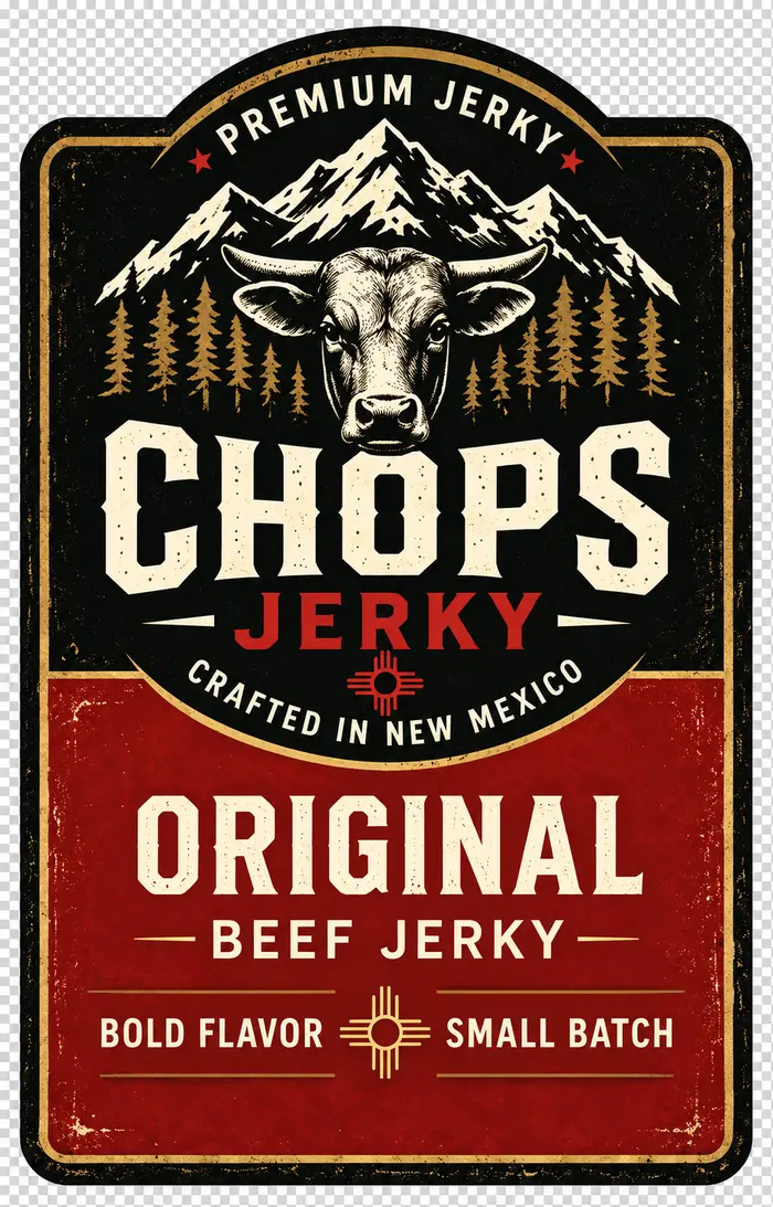 Original Chops Jerky label